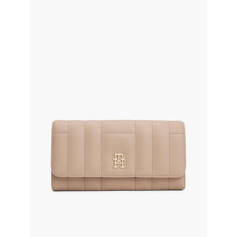 TOMMY HILFIGER - Billetera beige large con cierre de solapa Tommy Hilfiger
