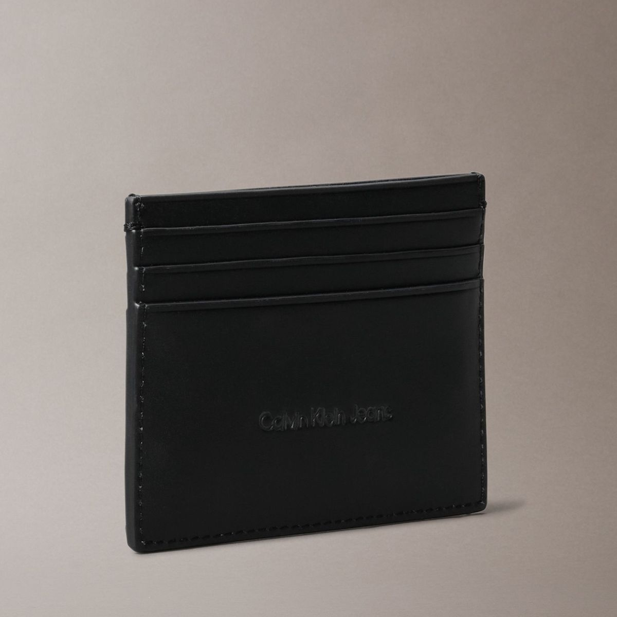 CALVIN KLEIN - Tarjetero negro con monograma Calvin Klein