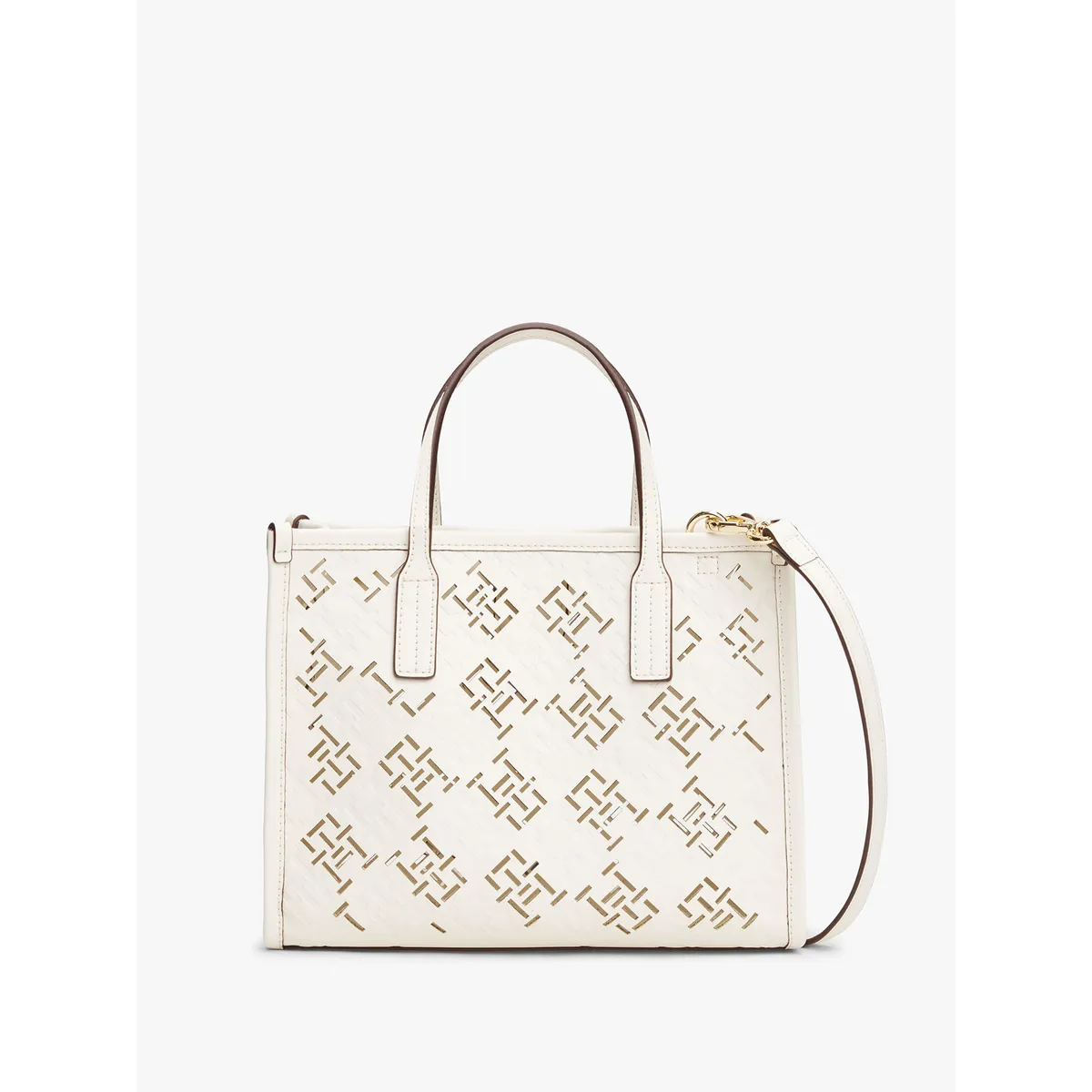 TOMMY HILFIGER - Bolso blanco tote City con monograma TH Tommy Hilfiger