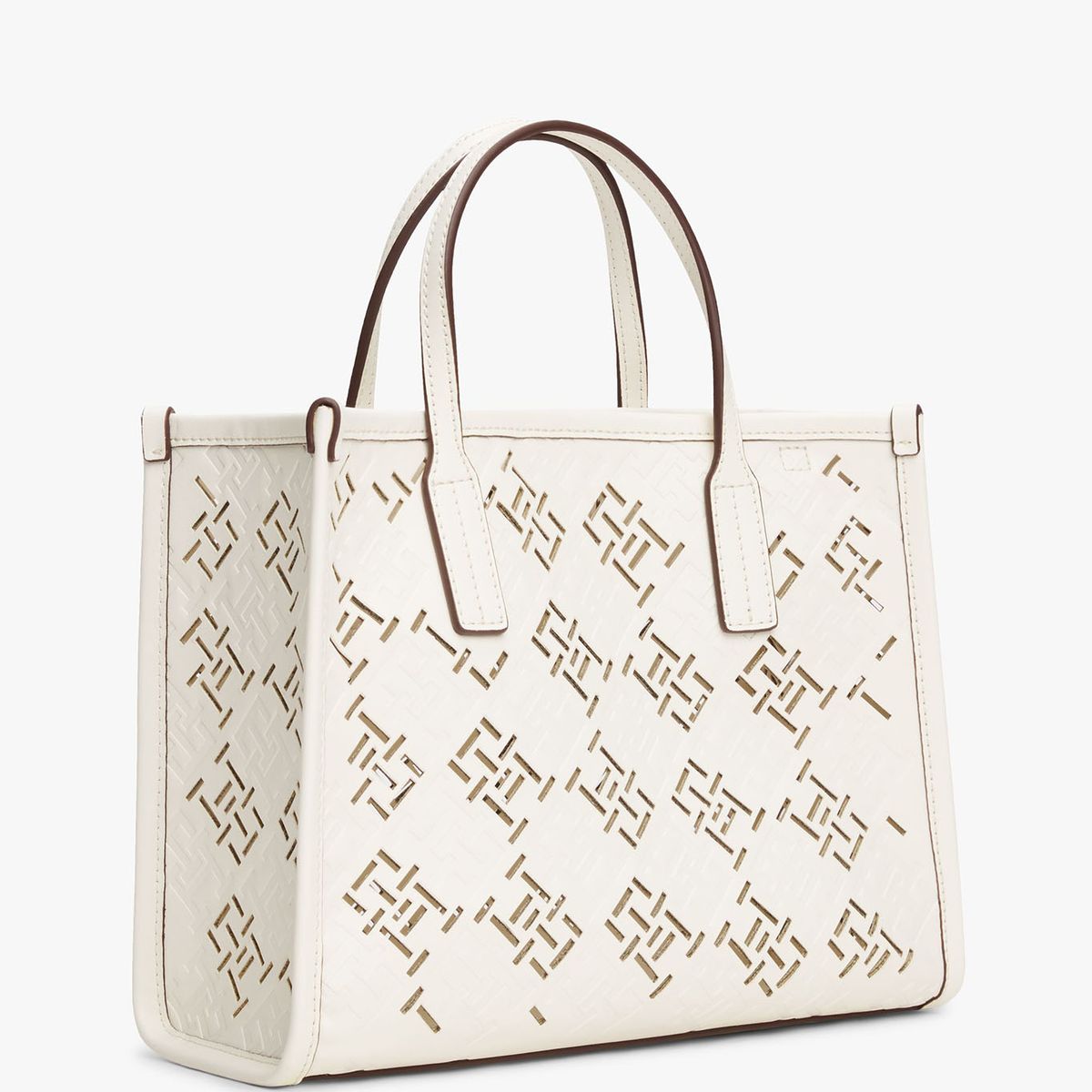 TOMMY HILFIGER - Bolso blanco tote City con monograma TH Tommy Hilfiger