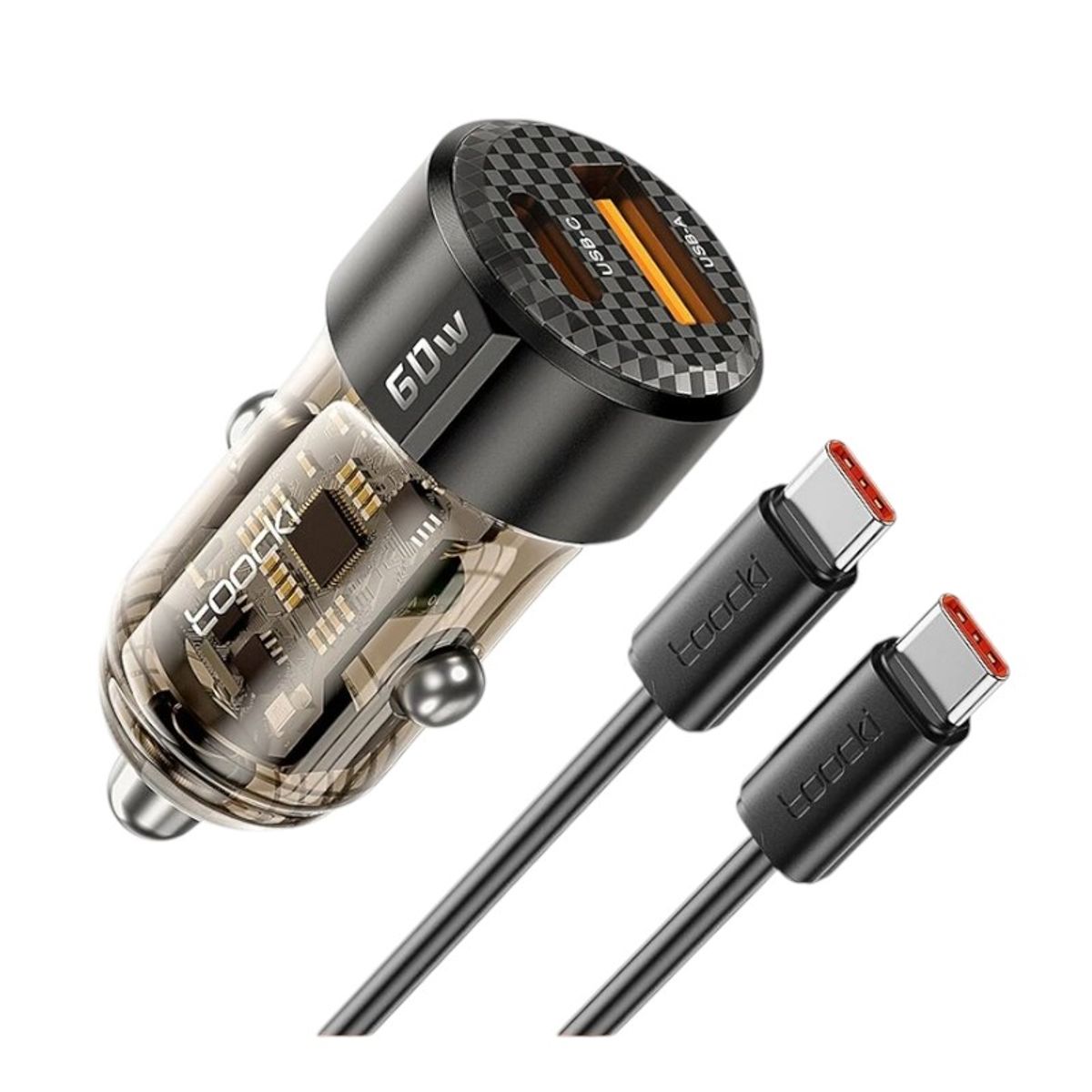 GENERICO - Cargador Para Auto Toocki 60w Qc30 Pd Tipo C