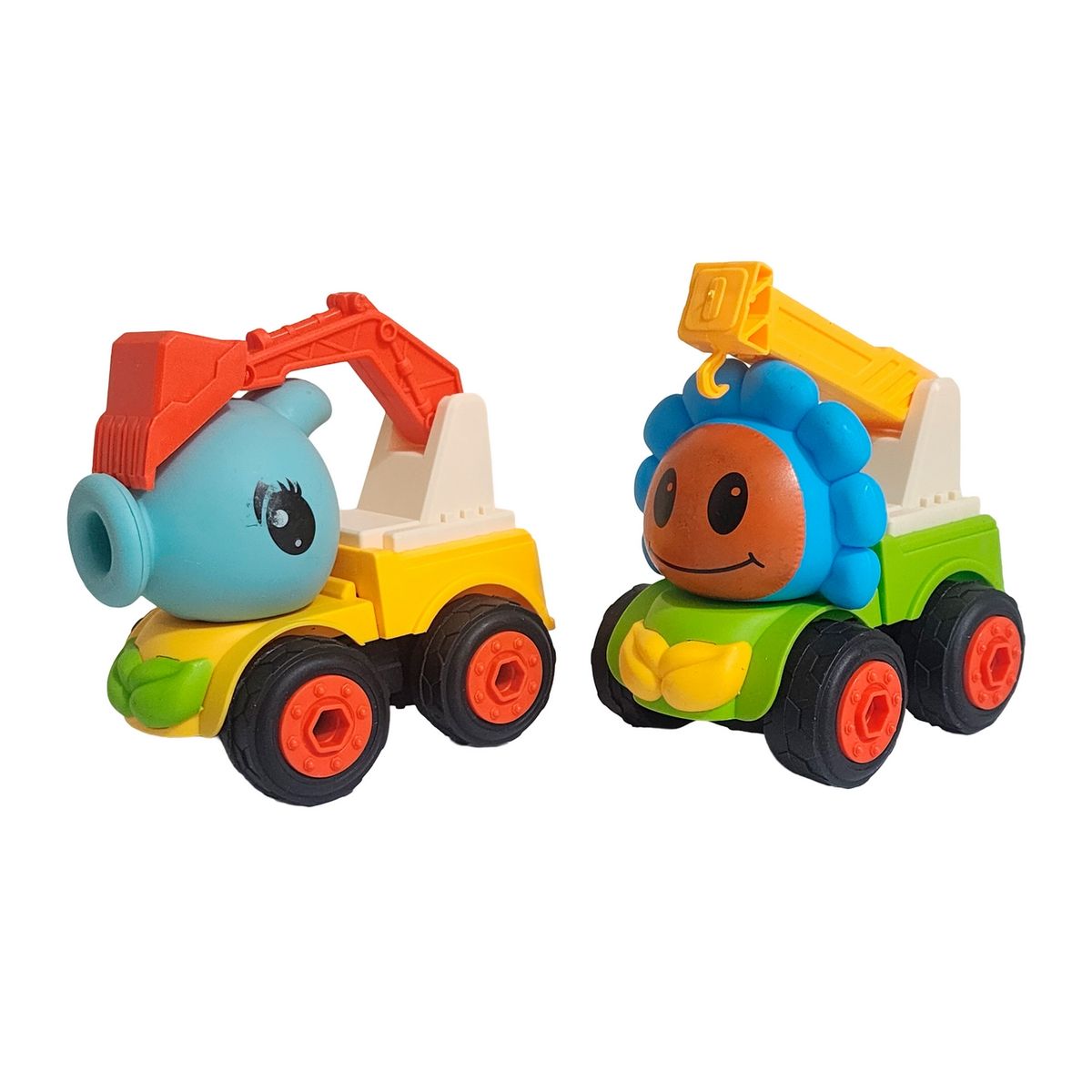 GENERICO - Carros De Construccion Planta Zombie Retroexcavadora X 4 Und