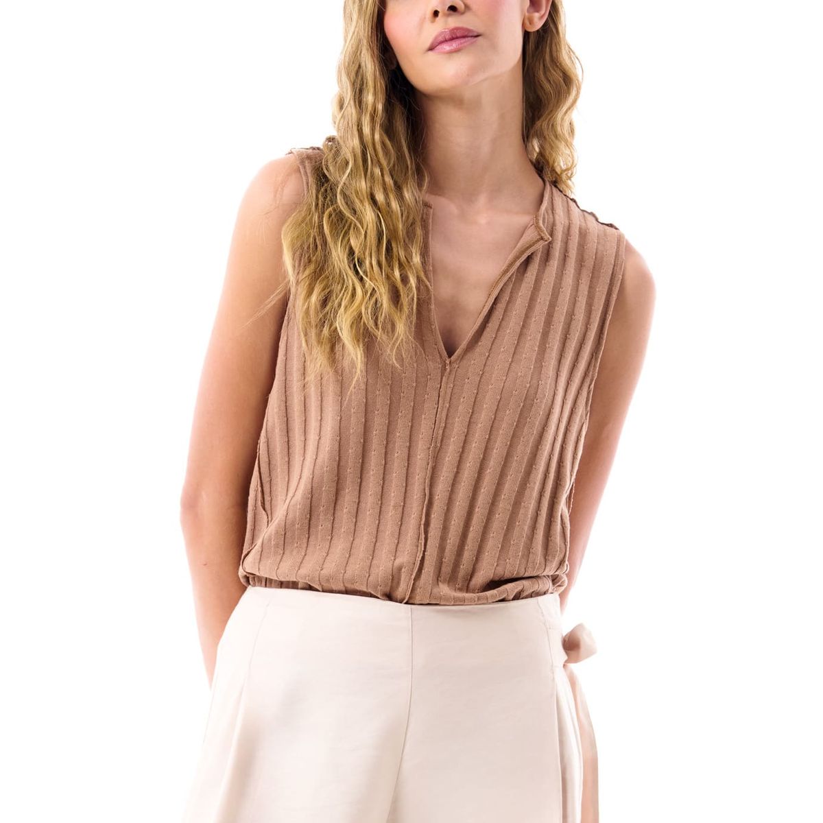 BELIFE - Camiseta manga sisa arena para mujer