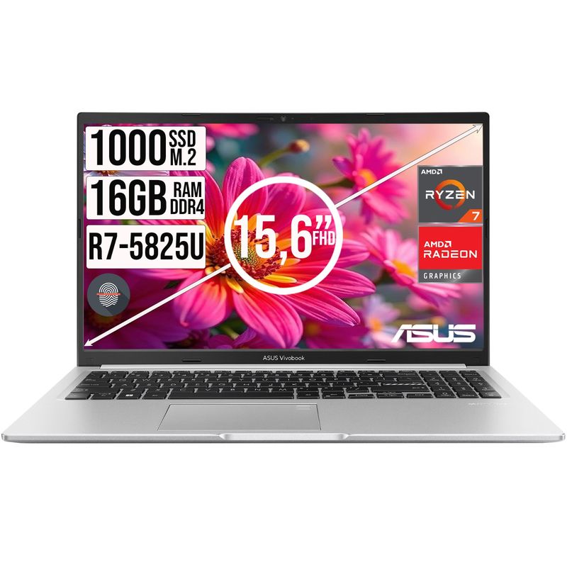 ASUS - PORTATIL ASUS VIVOBOOK AMD RYZEN 7-5825U RAM 16GB SSD 1TB 15,6 FHD