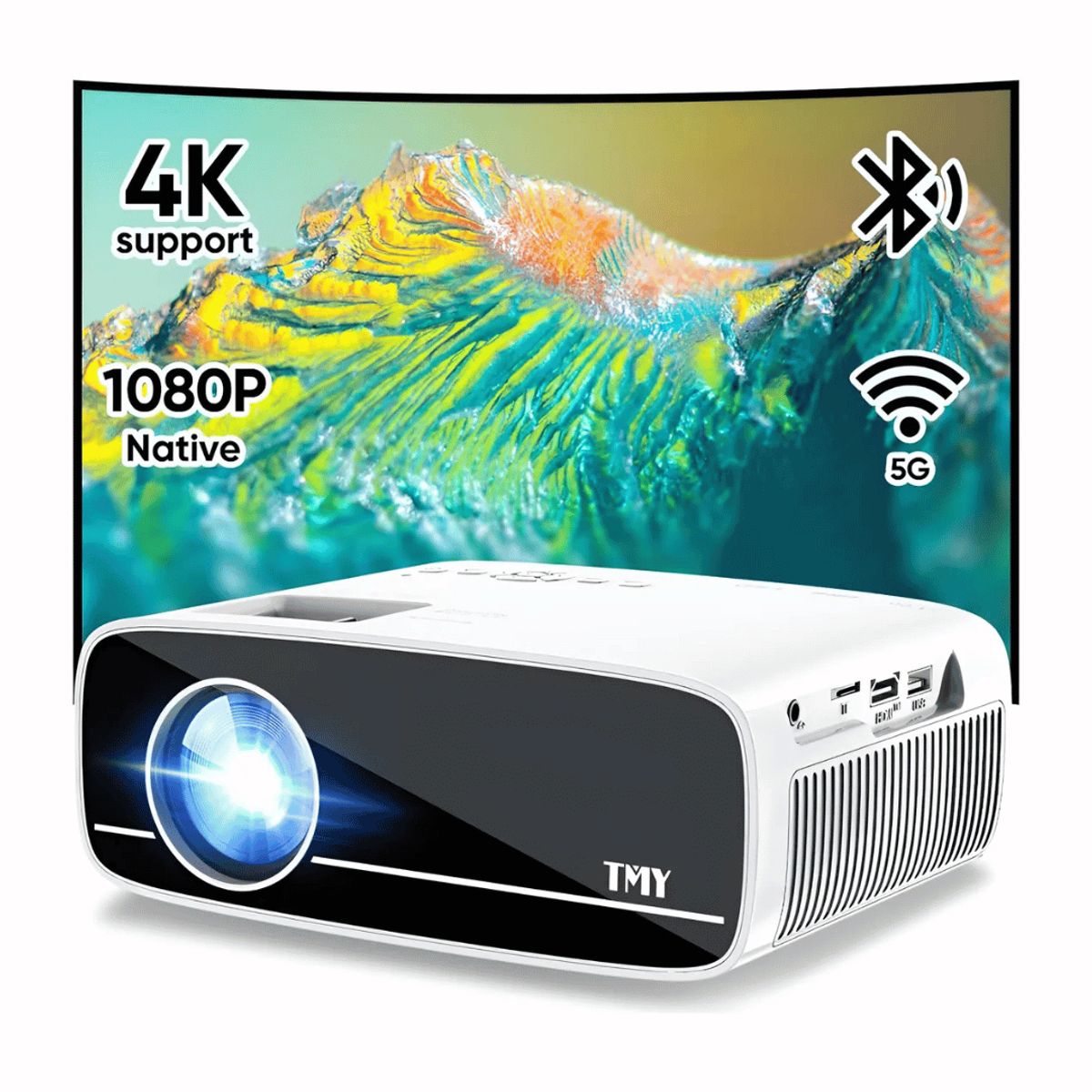 GENERICO - Proyector Tmy Mini Con Wi-fi Y Bluetooth 5.1 Video Beam 4k