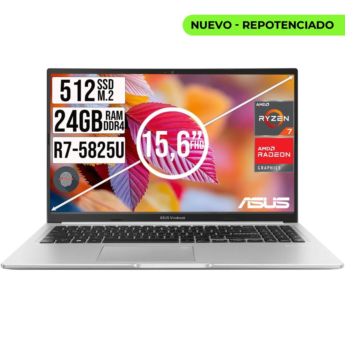 ASUS - PORTATIL ASUS VIVOBOOK AMD RYZEN 7-5825U RAM 24GB SSD 512GB 15,6 FHD