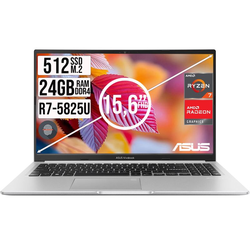 ASUS - PORTATIL ASUS VIVOBOOK AMD RYZEN 7-5825U RAM 24GB SSD 512GB 15,6 FHD