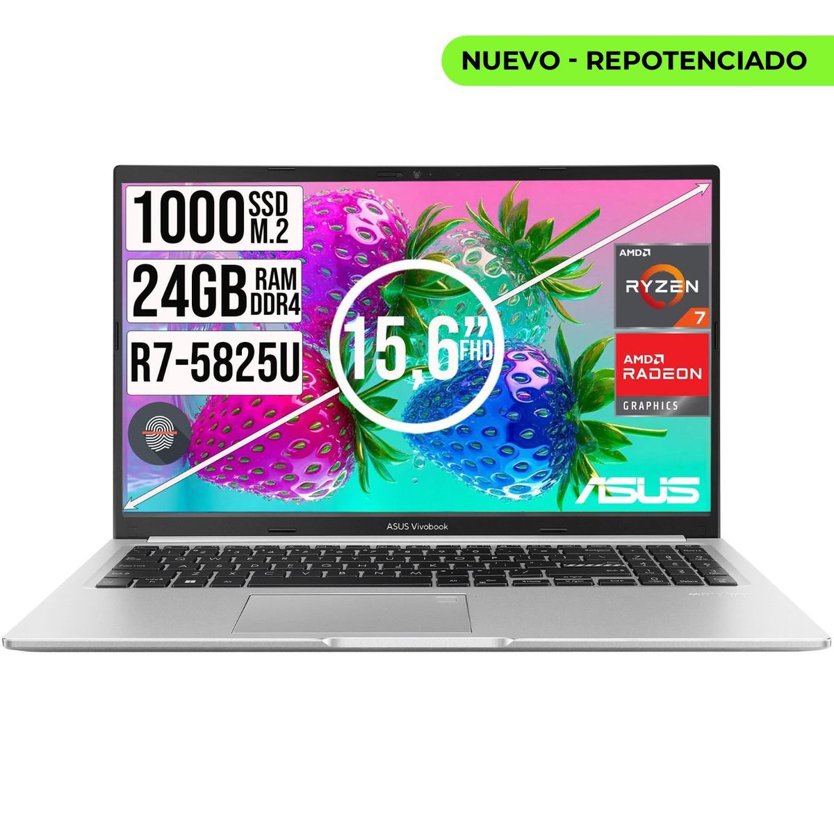 ASUS - PORTATIL ASUS VIVOBOOK AMD RYZEN 7-5825U RAM 24GB SSD 1TB 15,6 FHD