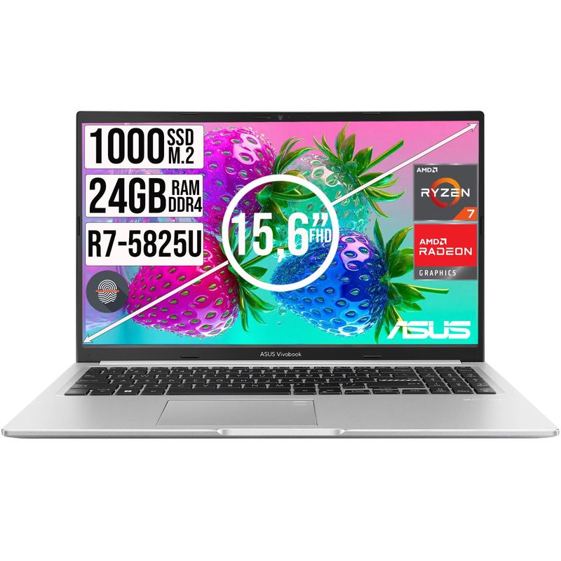 ASUS - PORTATIL ASUS VIVOBOOK AMD RYZEN 7-5825U RAM 24GB SSD 1TB 15,6 FHD
