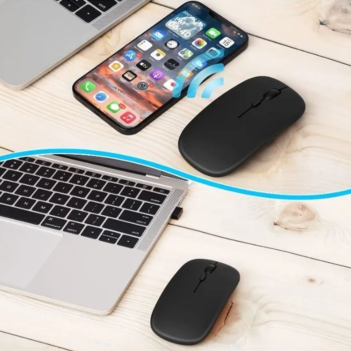 GENERICO - Ratón Bluetooth recargable y silencioso para MacBook y PC