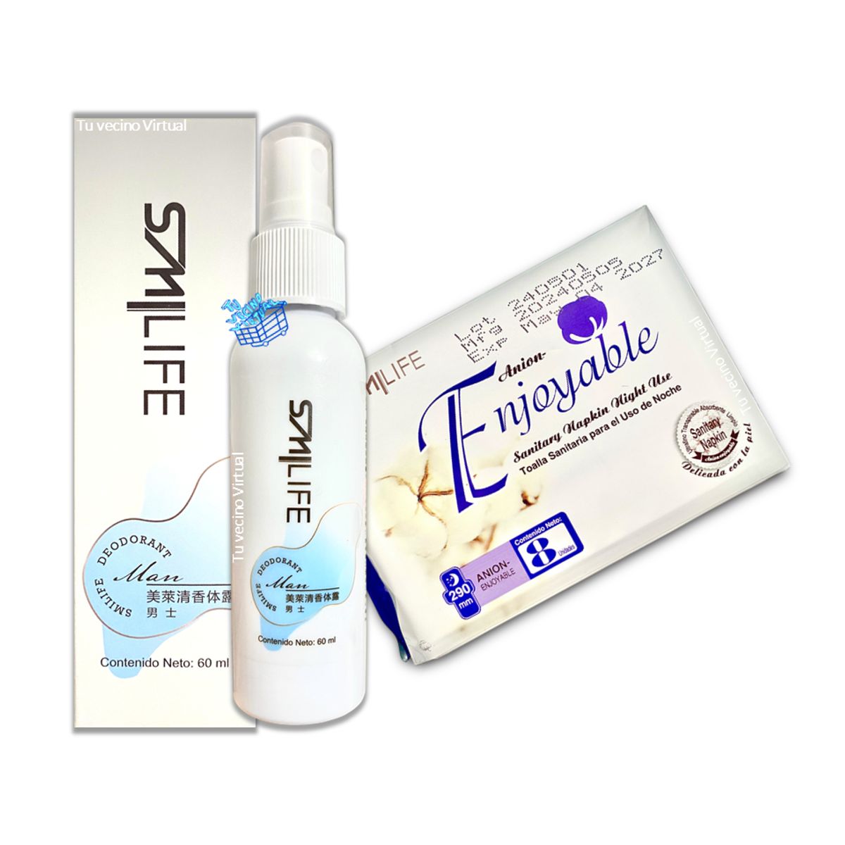 HEALTHY AMERICA - Desodorante Natural Para Hombre Hgw Smilife + Toallas nocturnas Hgw