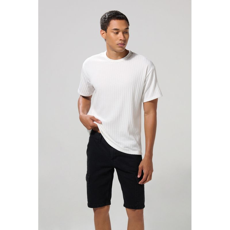 KOAJ - KOAJ Bermuda en dril cargo gris oscura con tiro bajo Hombre