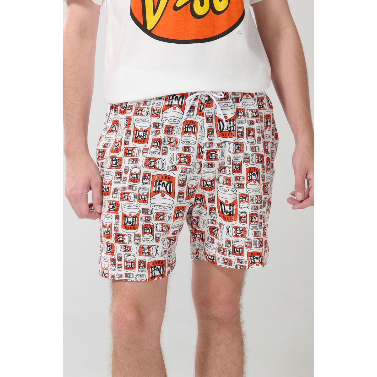 KOAJ - KOAJ Bermuda crema clara de Los Simpson con cordón y bolsill Hombre