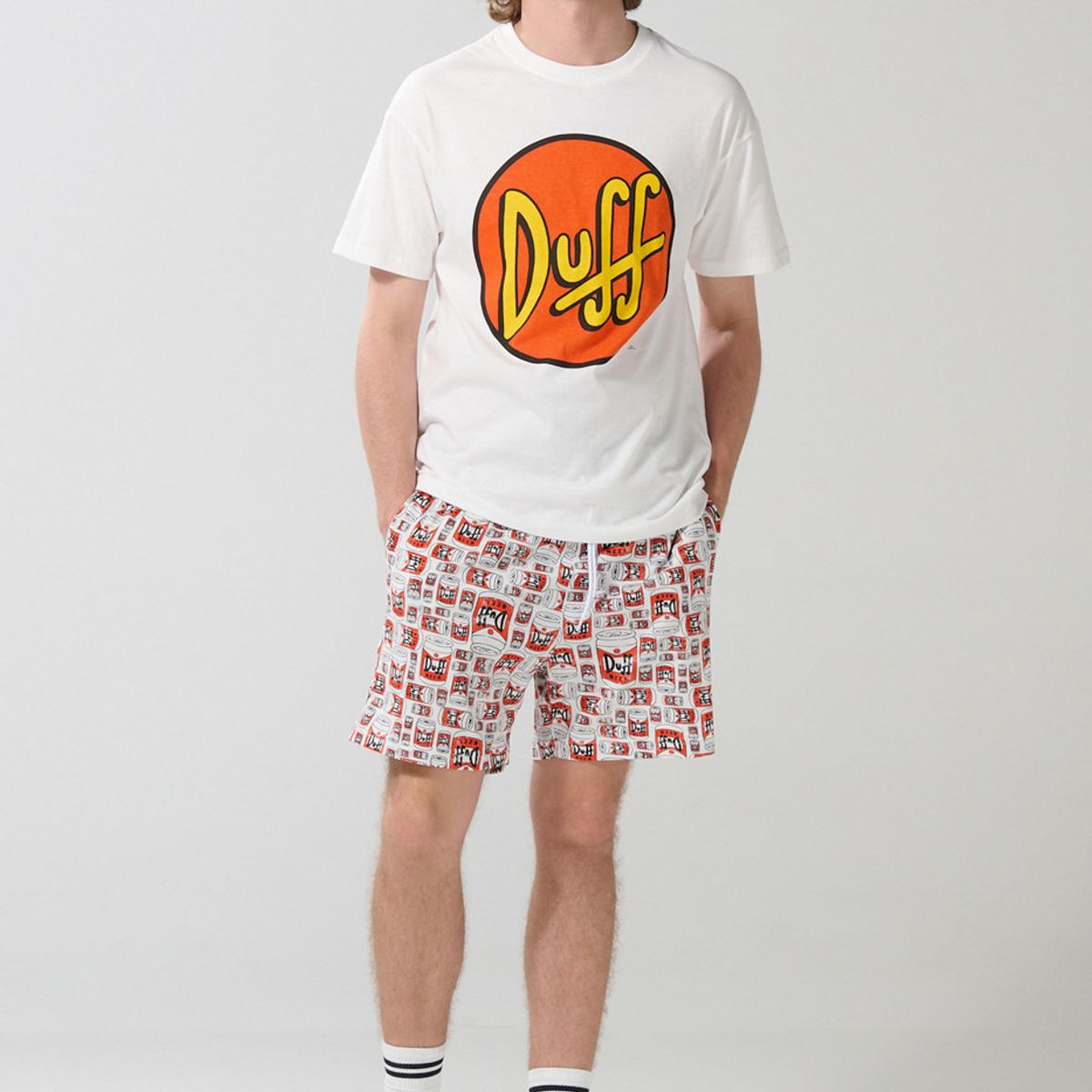 KOAJ - KOAJ Bermuda crema clara de Los Simpson con cordón y bolsill Hombre