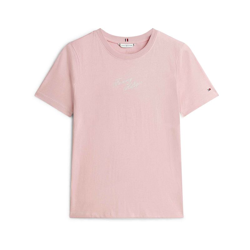 TOMMY HILFIGER - Camiseta rosa con logo gráfico de corte regular Tommy Hilfiger