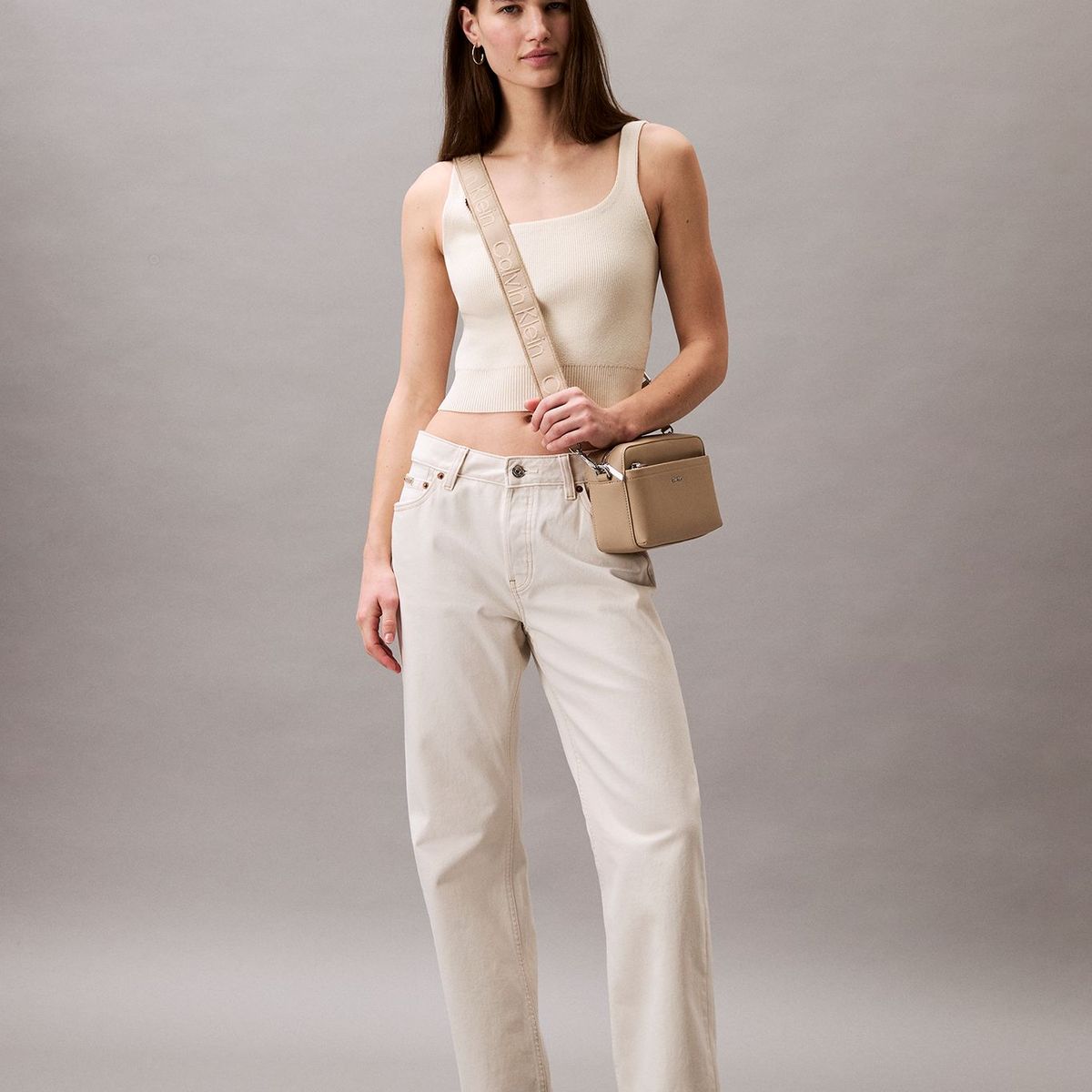 CALVIN KLEIN - Jeans blanco rectos estilo 90s con lavado tiza Calvin Klein