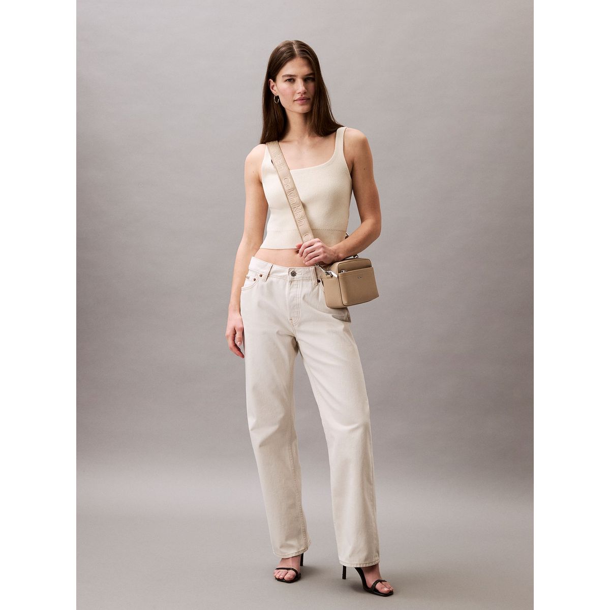 CALVIN KLEIN - Jeans blanco rectos estilo 90s con lavado tiza Calvin Klein