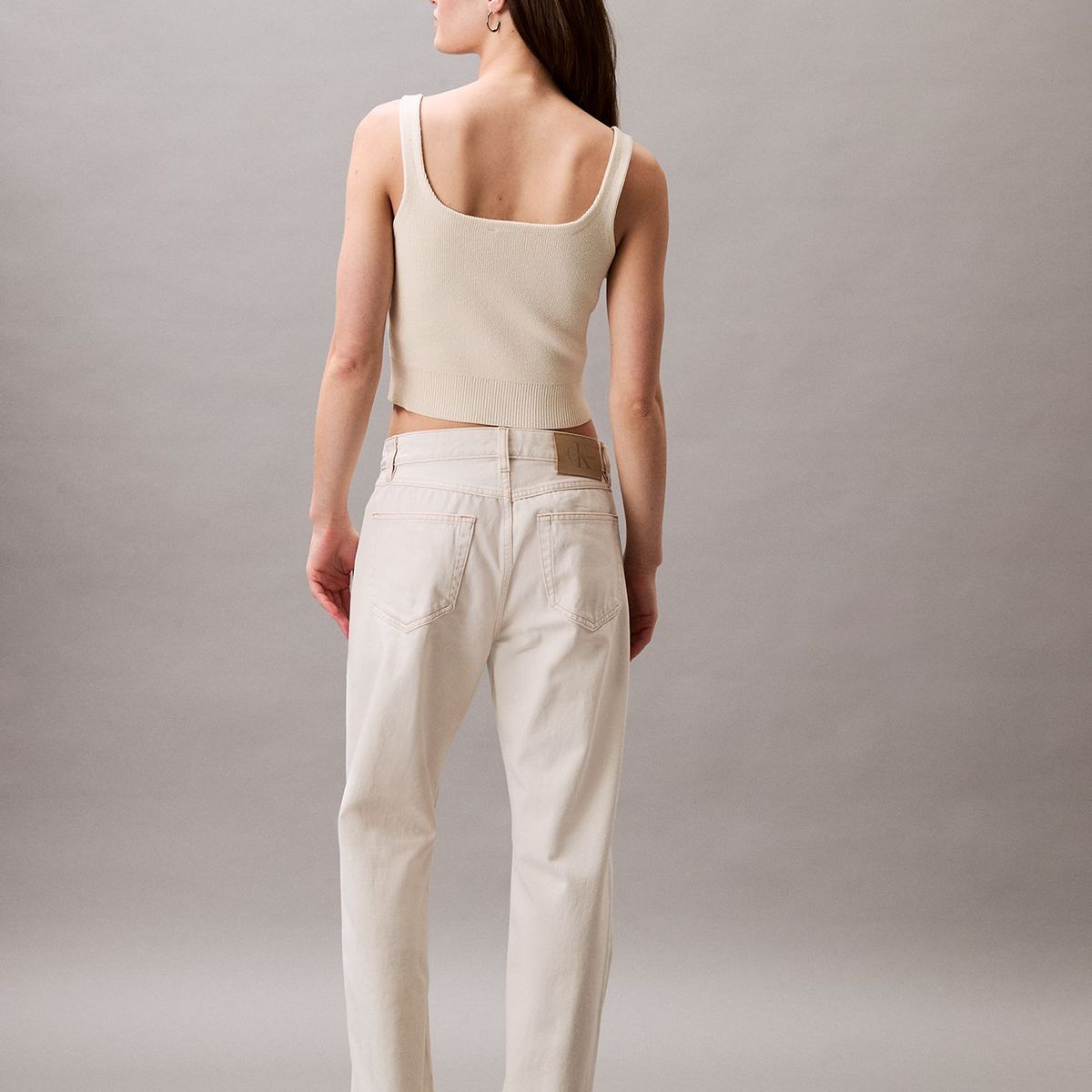 CALVIN KLEIN - Jeans blanco rectos estilo 90s con lavado tiza Calvin Klein