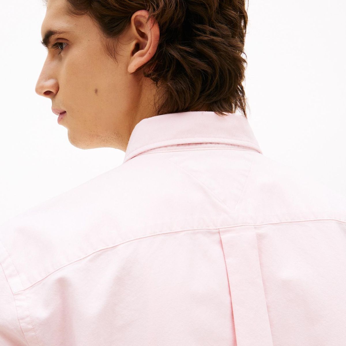 TOMMY HILFIGER - Camisa rosa Oxford de manga corta y corte regular Tommy Hilfiger