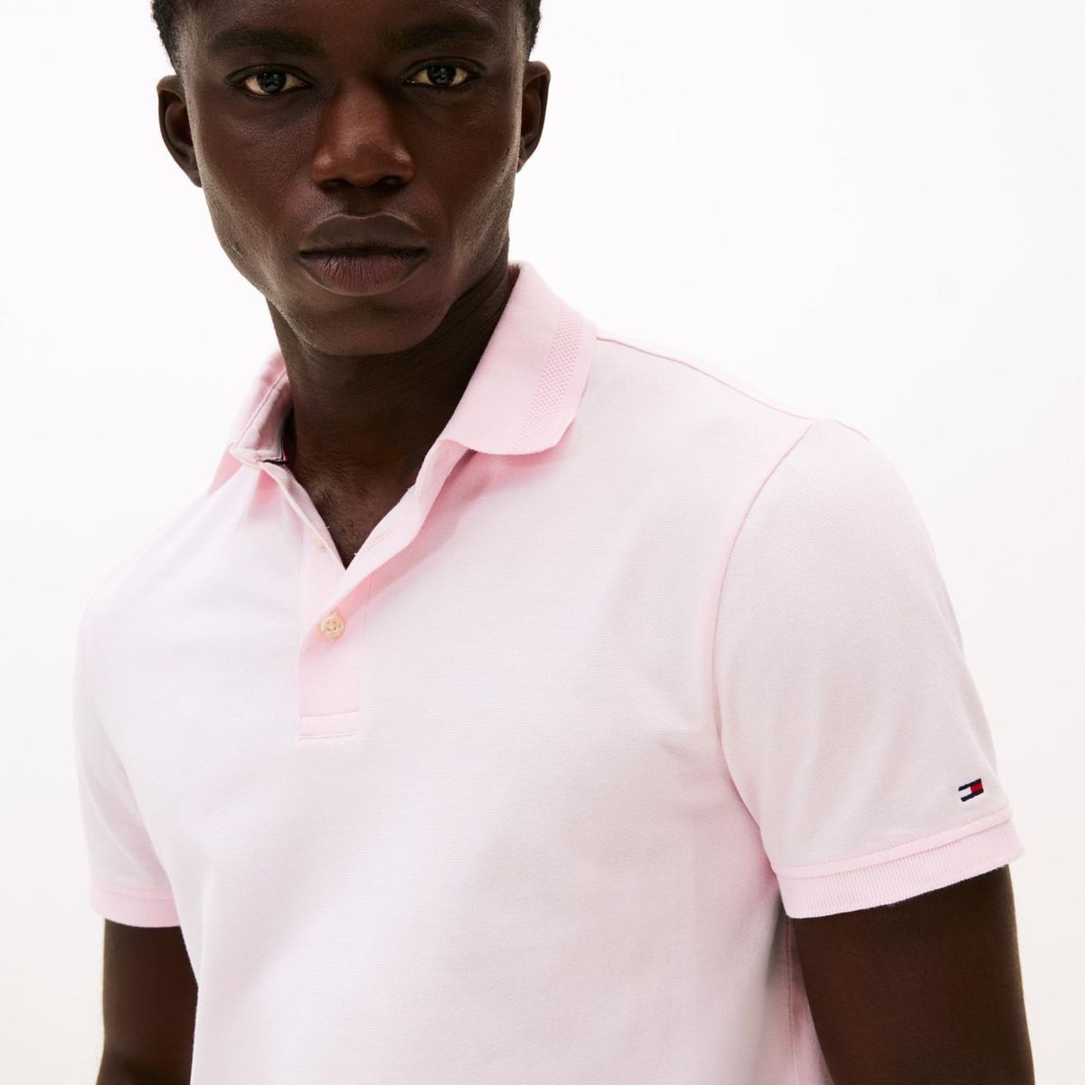 TOMMY HILFIGER - Polo rosado con tejido jacquard de corte regular Tommy Hilfiger