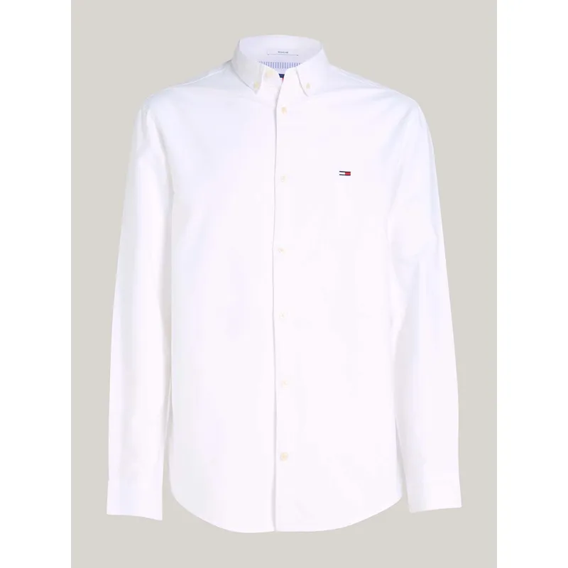 TOMMY HILFIGER - Camisa blanca oxford de corte regular Tommy Jeans