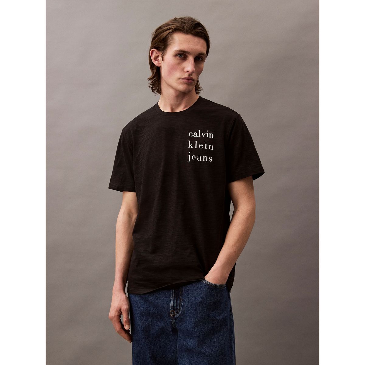 CALVIN KLEIN - Camiseta negra Classic Crewneck Calvin Klein