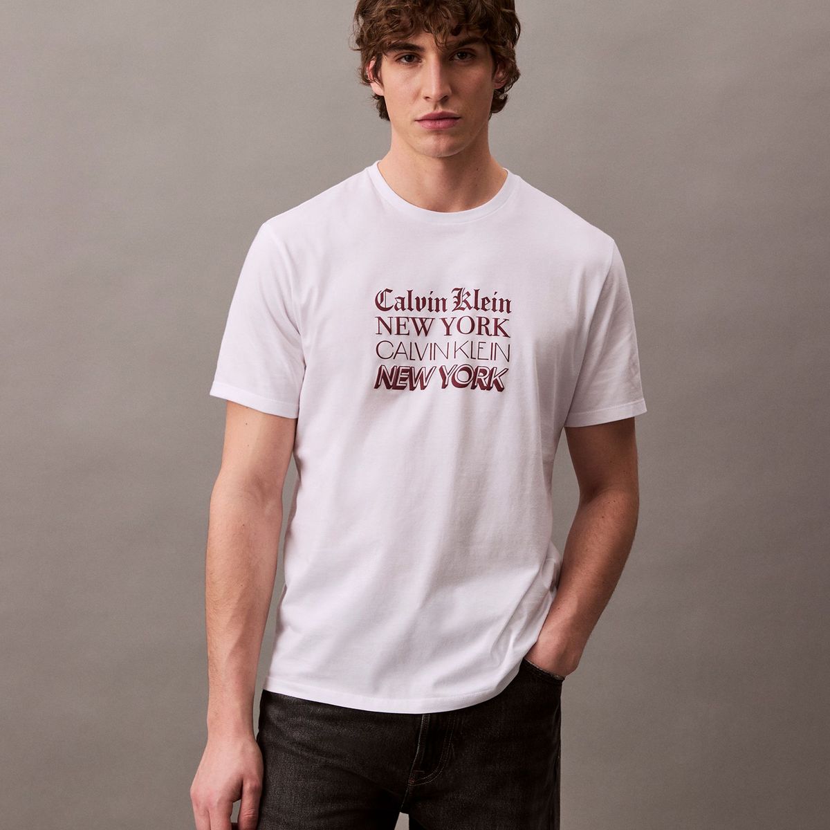 CALVIN KLEIN - Camiseta blanca Classic Crewneck Calvin Klein