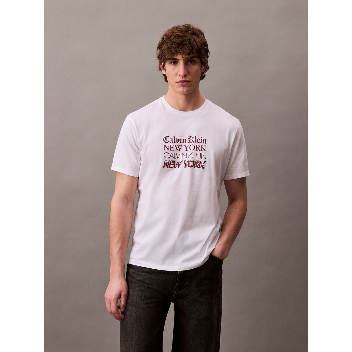 CALVIN KLEIN - Camiseta blanca Classic Crewneck Calvin Klein