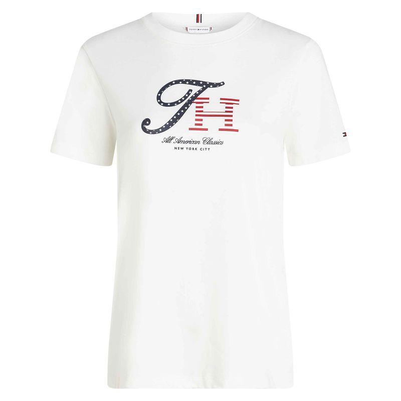 TOMMY HILFIGER - Camiseta blanca con logo gráfico de corte regular Tommy Hilfiger