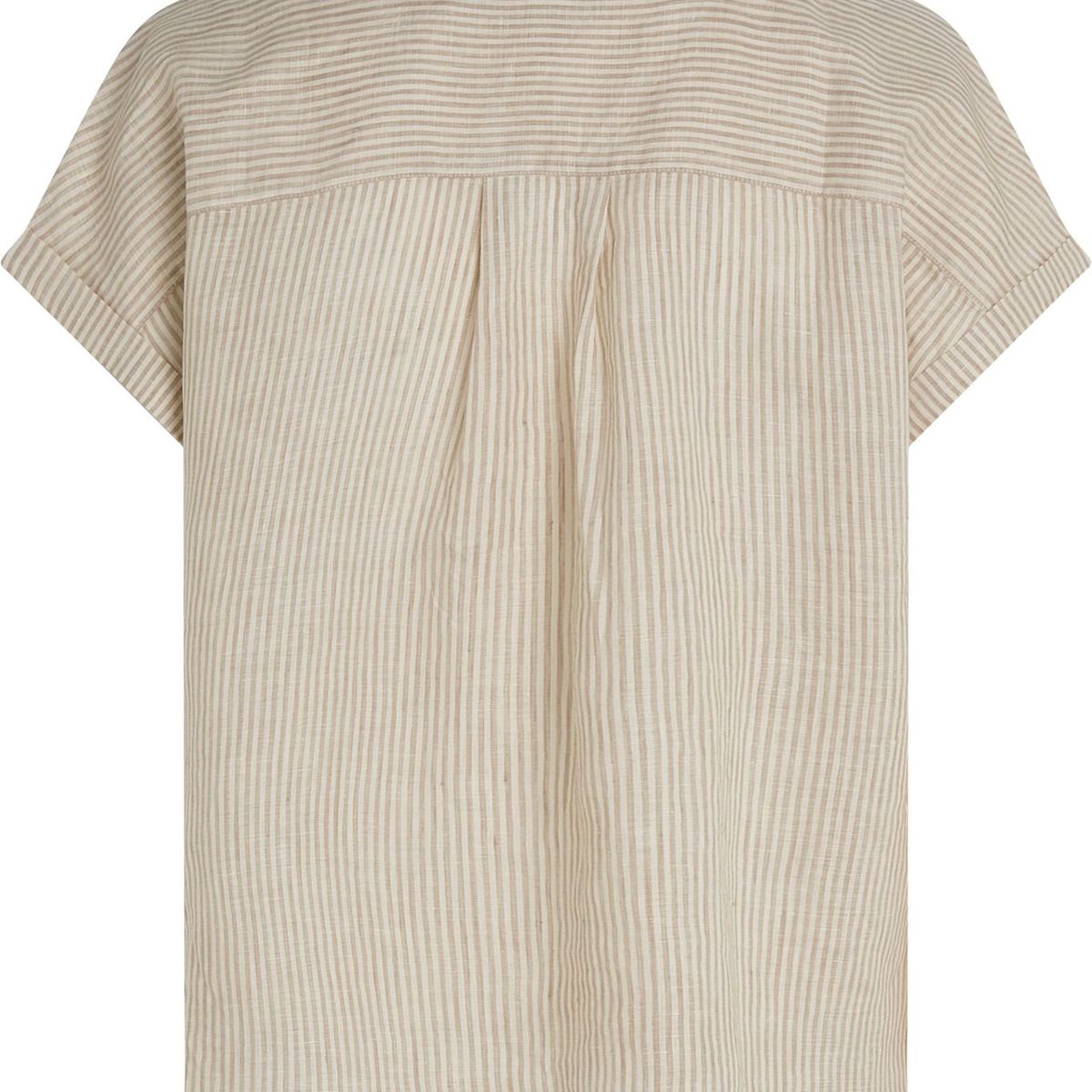 TOMMY HILFIGER - Blusa beige amplia de manga corta en lino Tommy Hilfiger