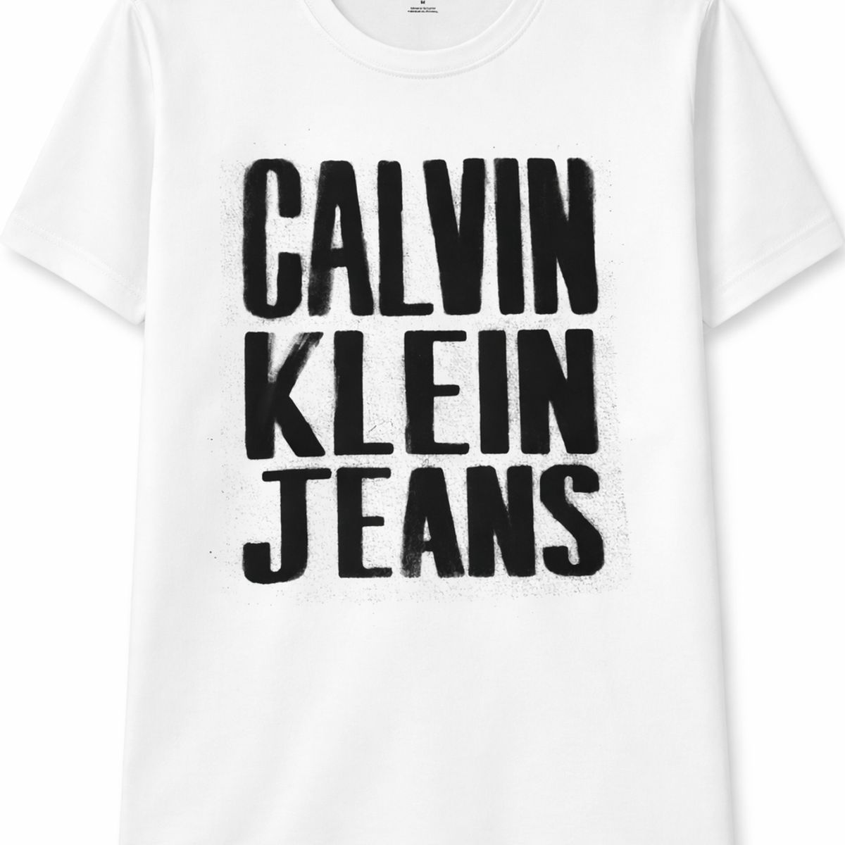 CALVIN KLEIN - Camiseta blanca Stacked Graphic Crewnec Calvin Klein