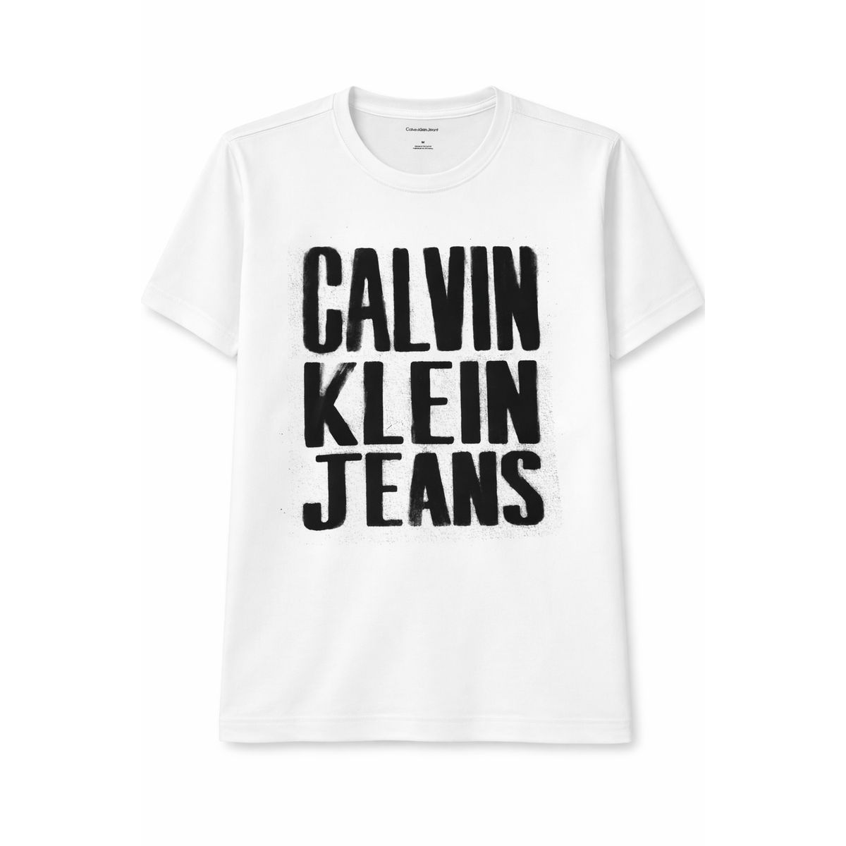 CALVIN KLEIN - Camiseta blanca Stacked Graphic Crewnec Calvin Klein