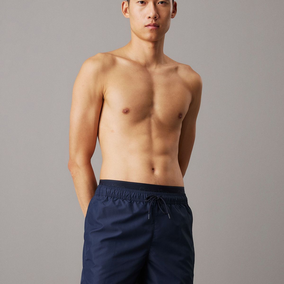 CALVIN KLEIN - Traje azul de baño corto con cinturilla doble - CK Meta Legacy Calvin Klein