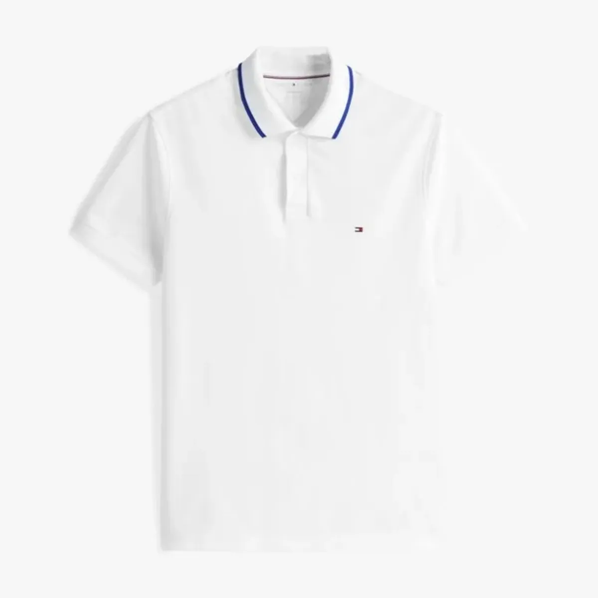 TOMMY HILFIGER - Polo blanco Performance de corte regular con ribete Tommy Hilfiger