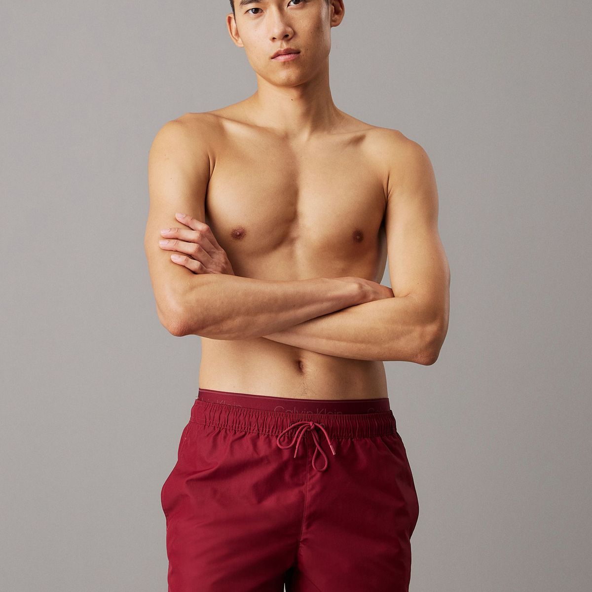 CALVIN KLEIN - Traje vino de baño corto con cinturilla doble - CK Meta Legacy Calvin Klein