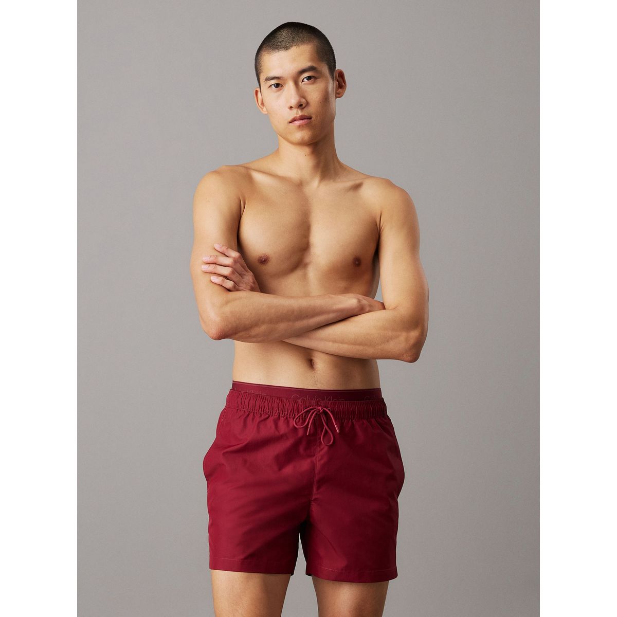 CALVIN KLEIN - Traje vino de baño corto con cinturilla doble - CK Meta Legacy Calvin Klein