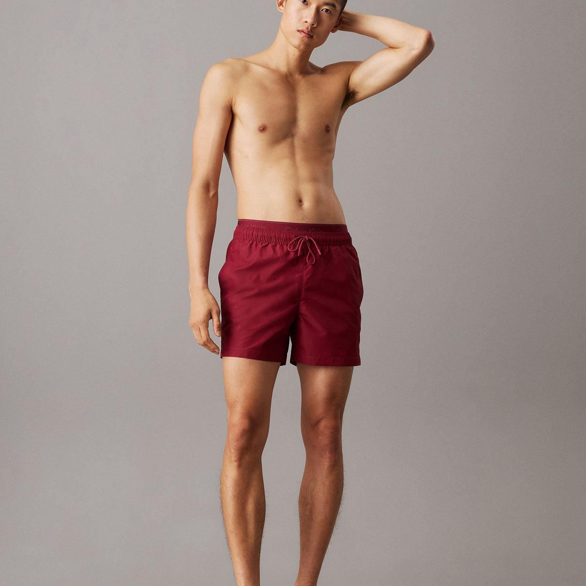 CALVIN KLEIN - Traje vino de baño corto con cinturilla doble - CK Meta Legacy Calvin Klein