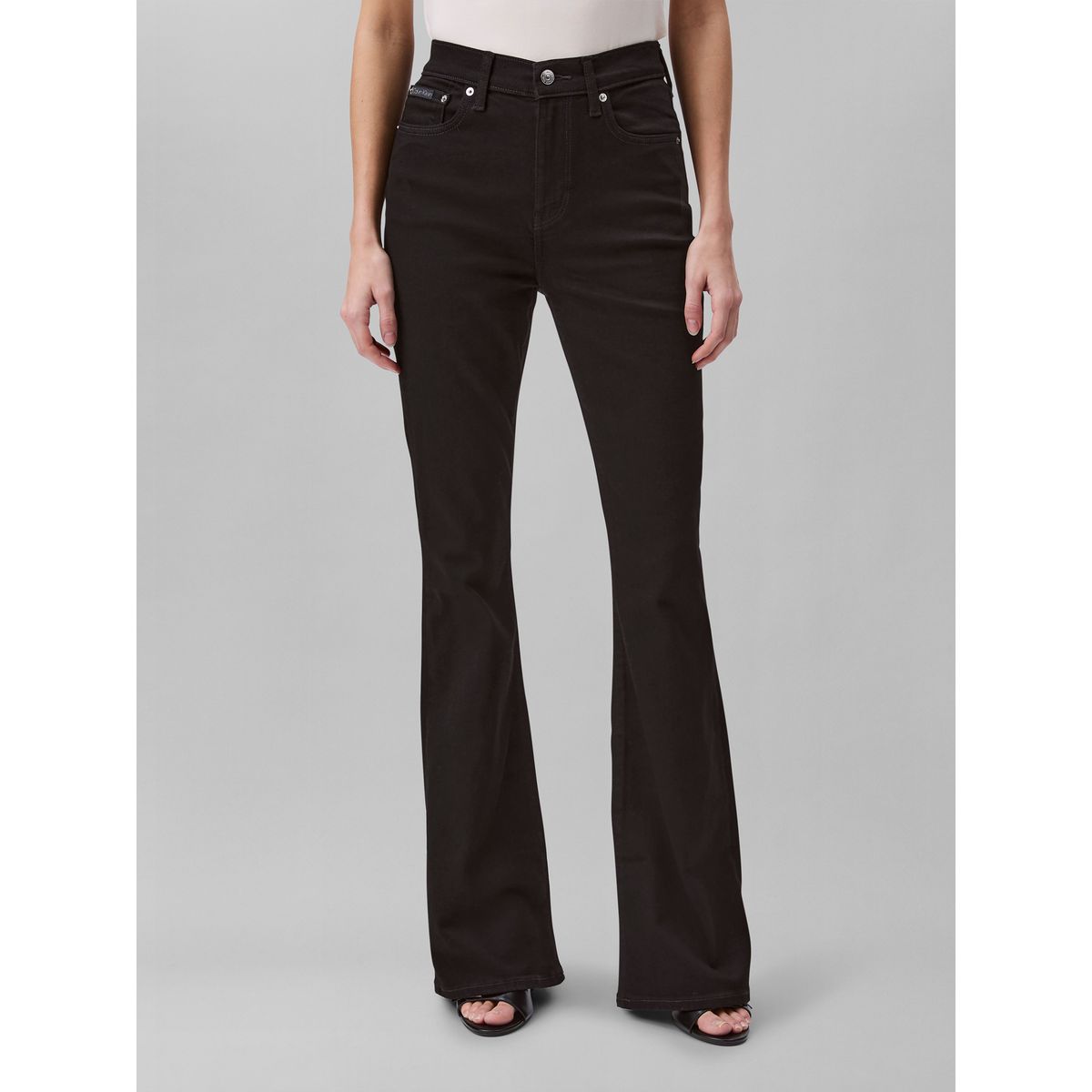 CALVIN KLEIN - Jeans negro de corte acampanado con talle alto Calvin Klein