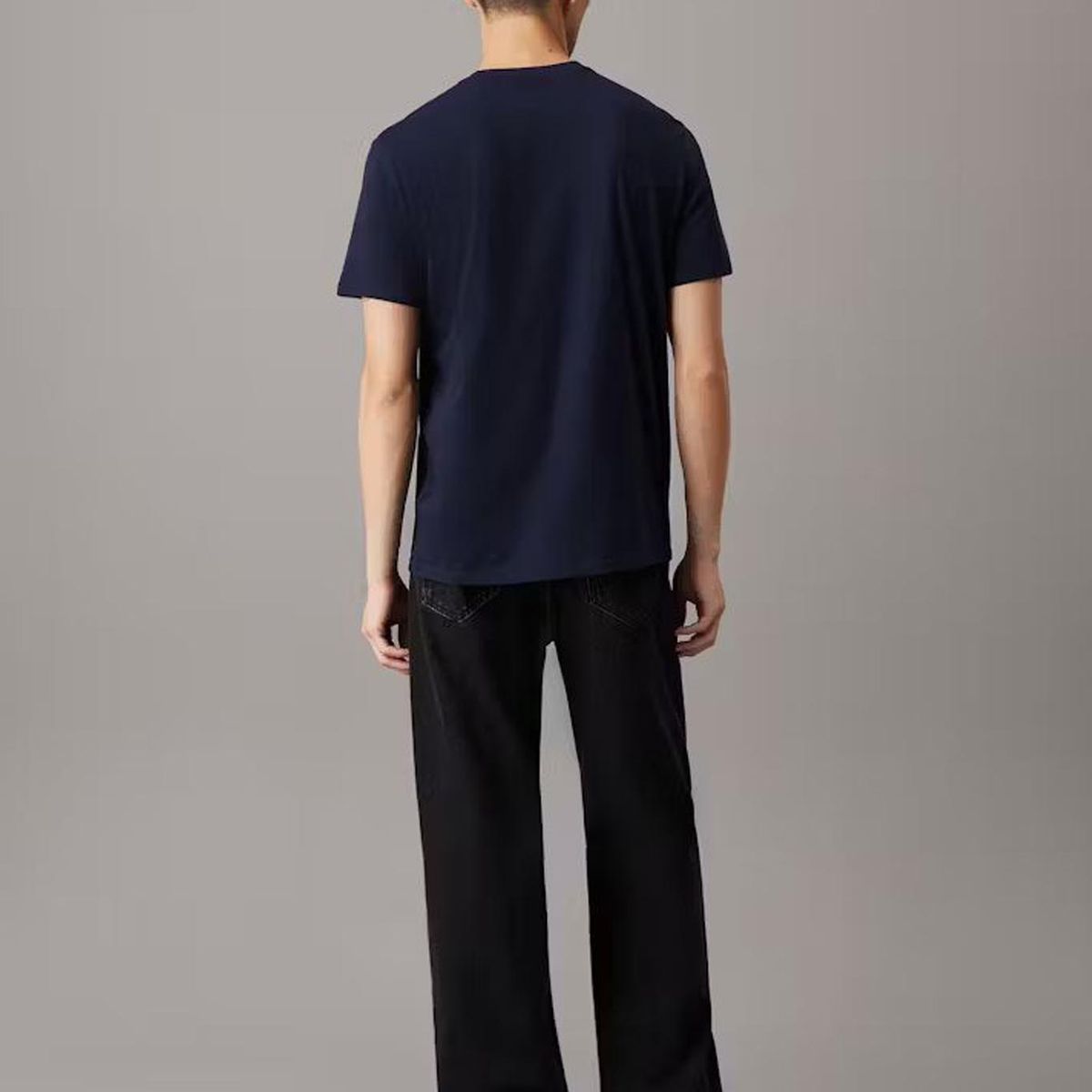 CALVIN KLEIN - Camiseta azul con monograma Calvin Klein