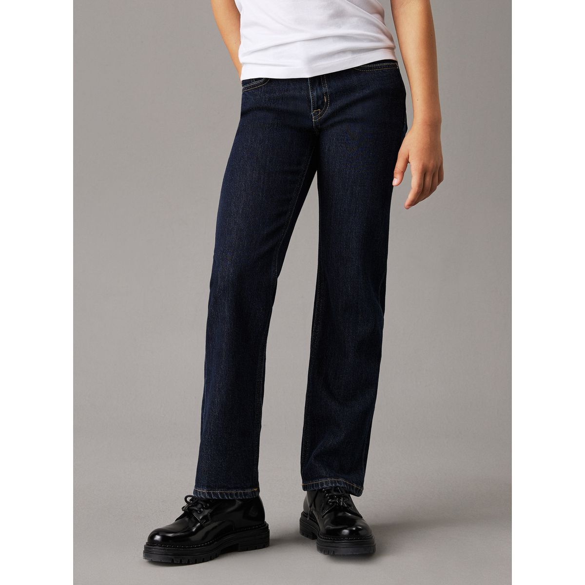 CALVIN KLEIN - Mid azul Rise Straight jeans Calvin Klein