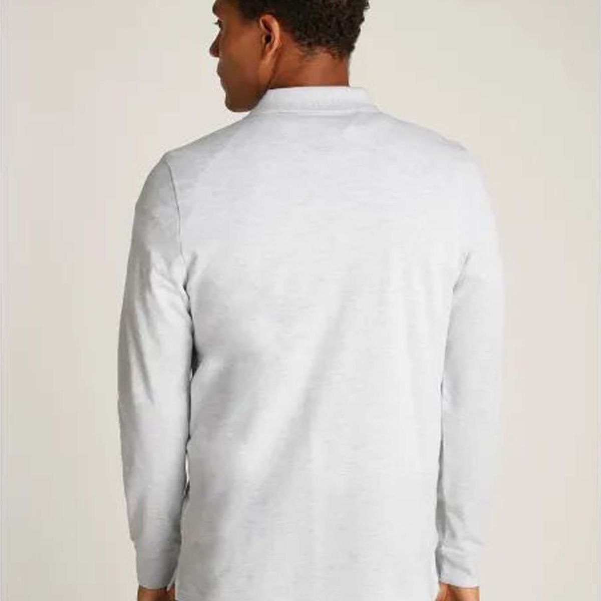 TOMMY HILFIGER - Polo gris manga larga de corte slim Tommy Jeans