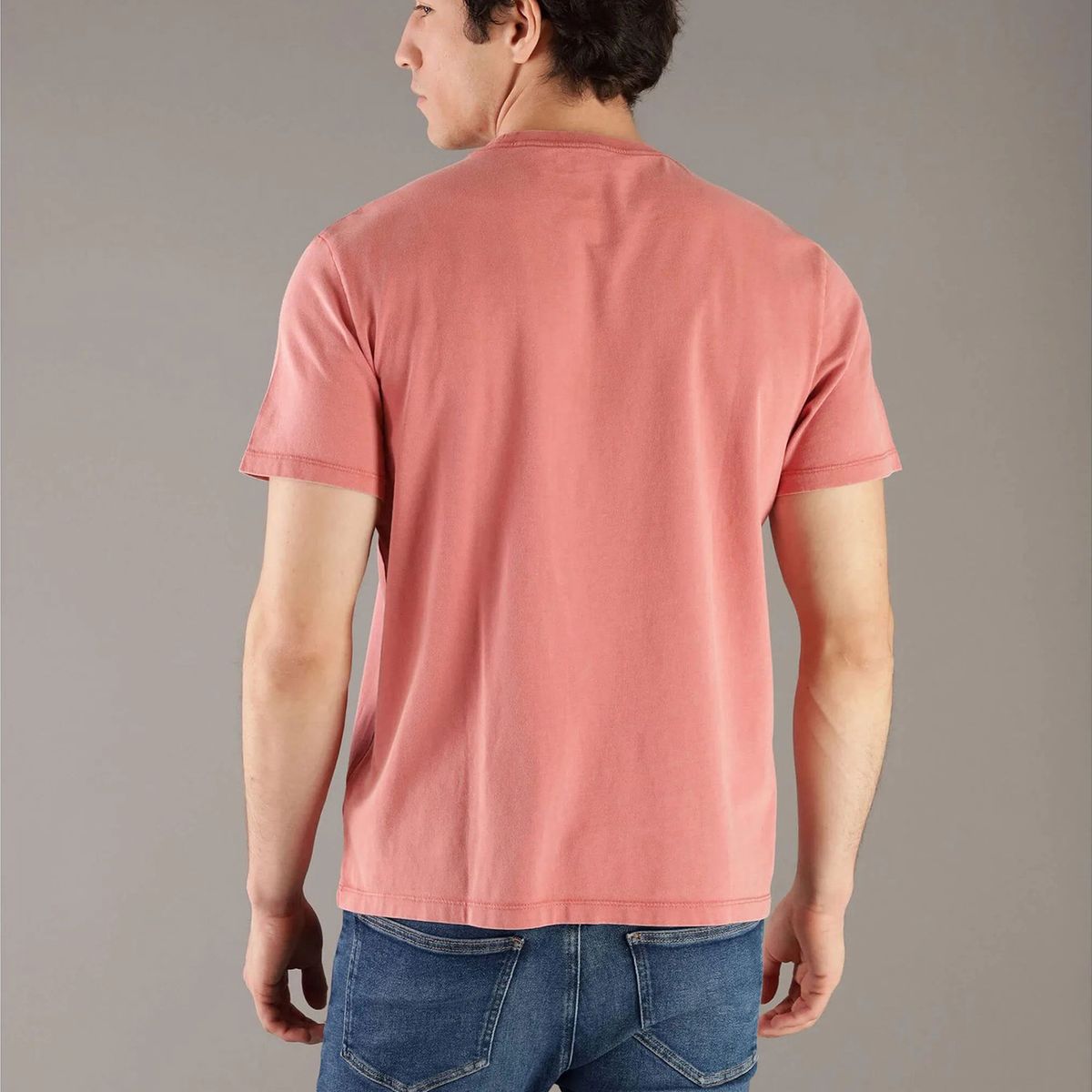 CALVIN KLEIN - Camiseta naranja Acid Wash Graphic Crewneck Calvin Klein