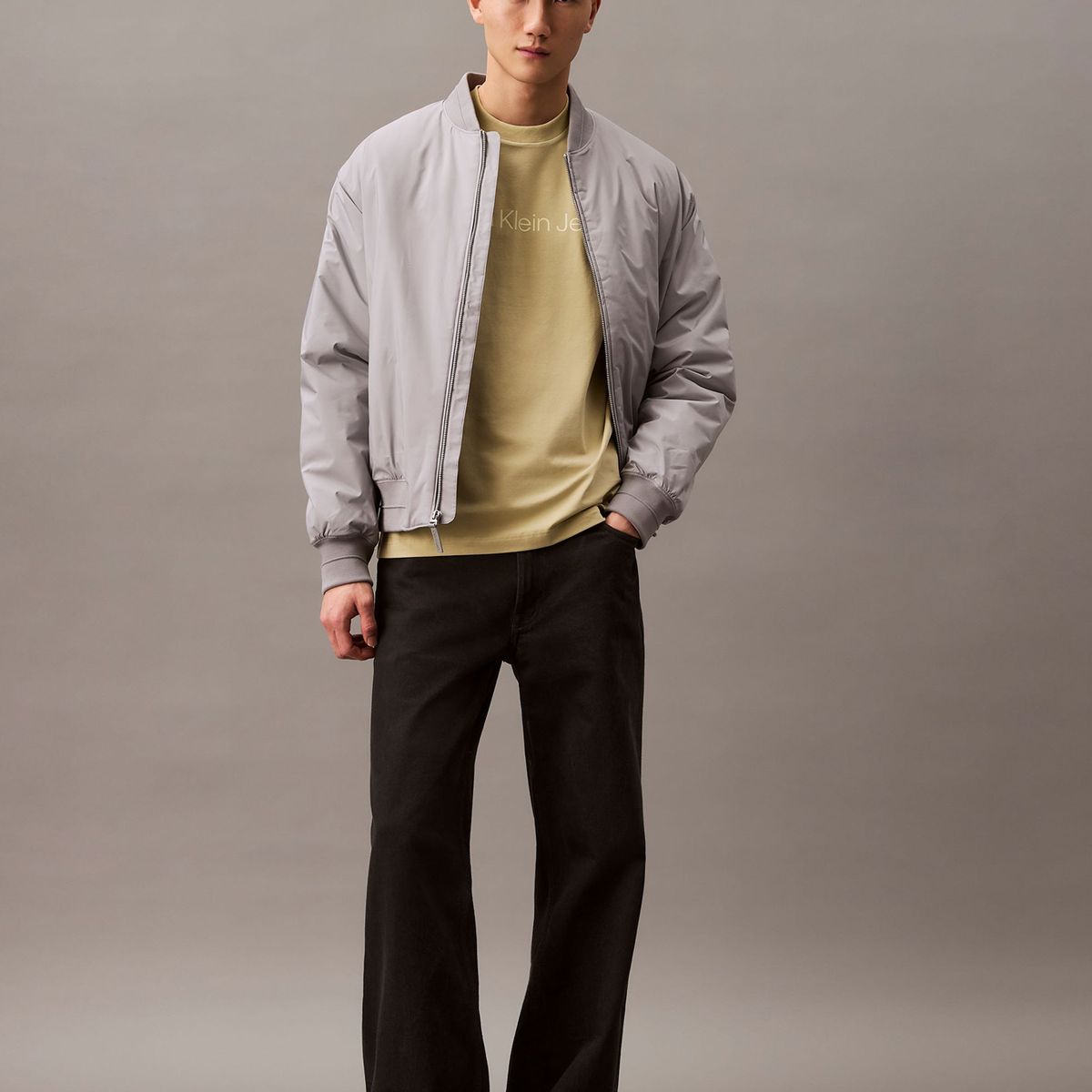 CALVIN KLEIN - Camiseta amarilla regular con logotipo Calvin Klein