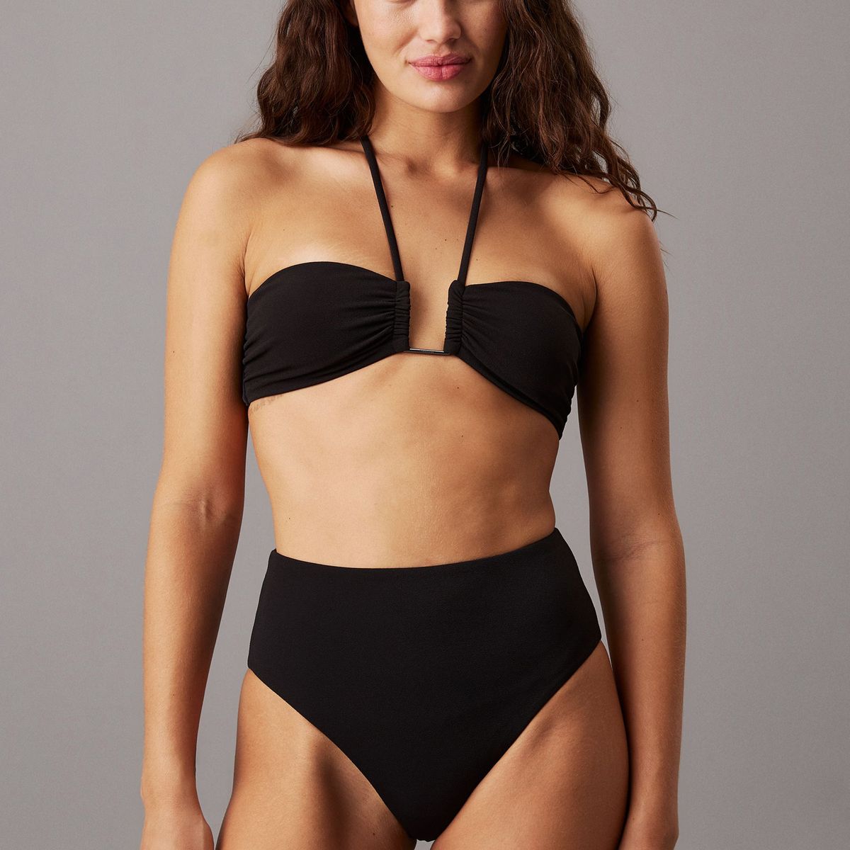 CALVIN KLEIN - Parte negro de arriba de bikini de bandeau - CK Wire Calvin Klein