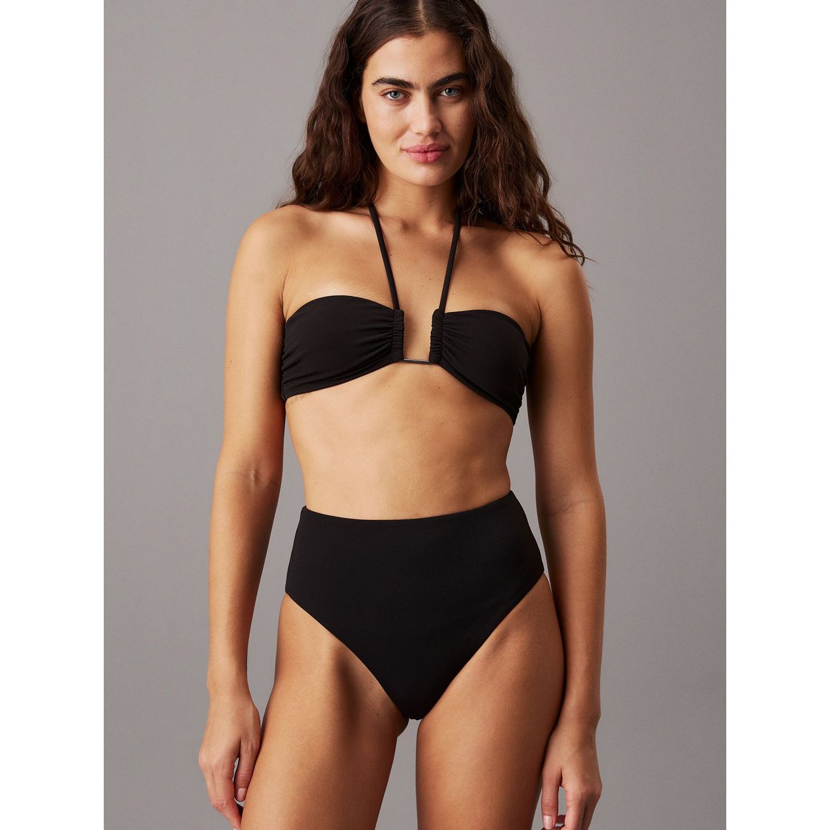 CALVIN KLEIN - Parte negro de arriba de bikini de bandeau - CK Wire Calvin Klein