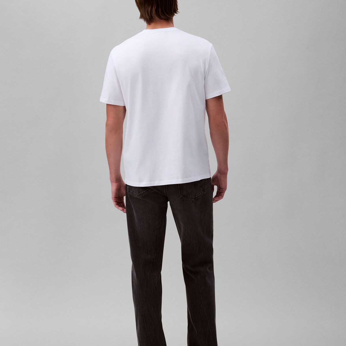 CALVIN KLEIN - Camiseta blanca varsity con monograma de parche Calvin Klein