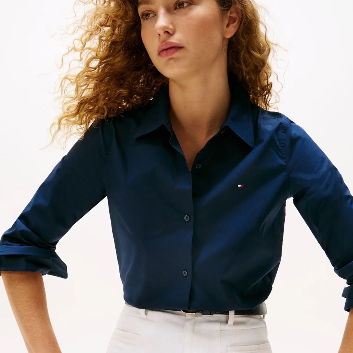 TOMMY HILFIGER - Camisa azul stretch de corte regular Tommy Hilfiger