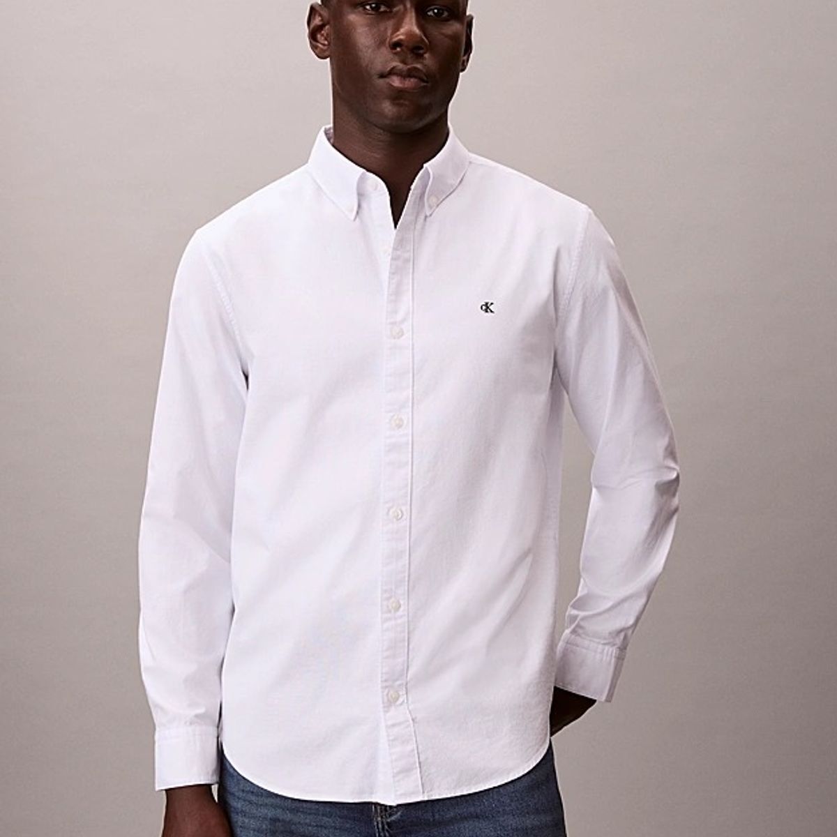 CALVIN KLEIN - Camisa blanca Oxford clásica de manga larga Calvin Klein