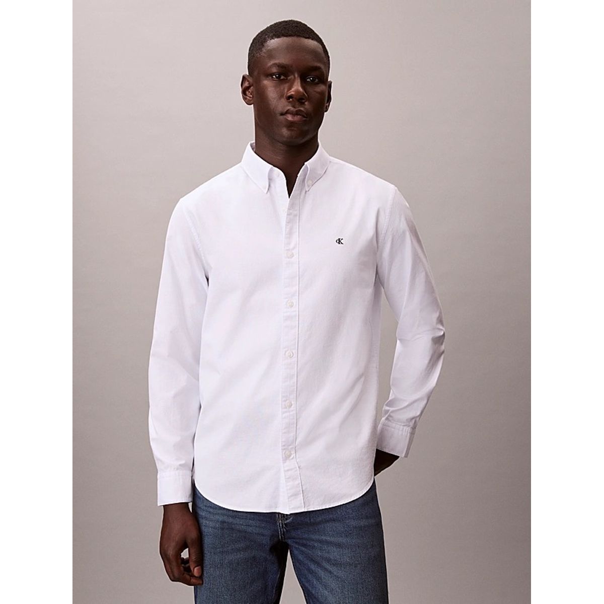 CALVIN KLEIN - Camisa blanca Oxford clásica de manga larga Calvin Klein