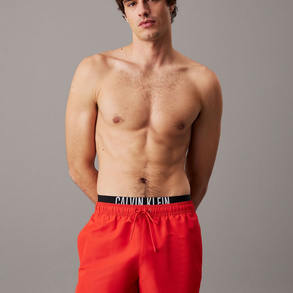 CALVIN KLEIN - Traje rojo de baño corto con cinturilla doble - Intense Power Calvin Klein
